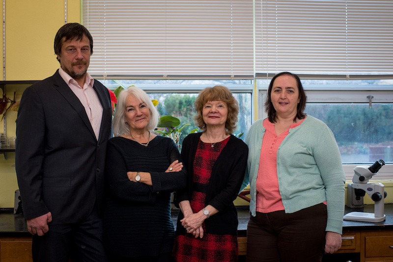 From left are project team members Drs. Piotra Trela, Sally Goddard, Margaret Caldwell and Jane Costello. (Absent: Dr. Anna Rissanen)